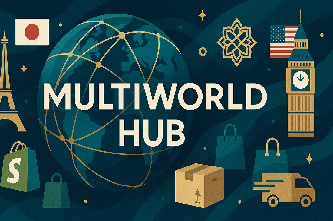 image banner for sopify store named as multiworld hub